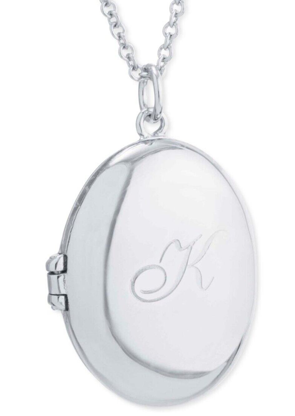 Sterling Silver 'K' Initial Locket Necklace Stunning Chic Fashion Stylish NEW